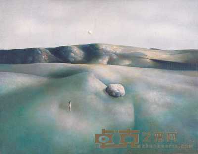 罗发辉 1997年作 云朵下一小人 73×91cm